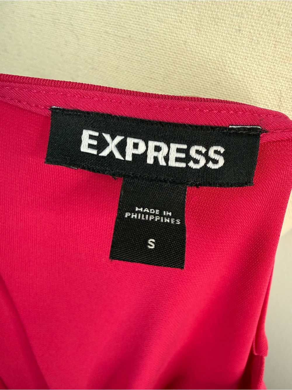 Express Fuchsia Ruched Wrap Dress - Picture 4 of 4
